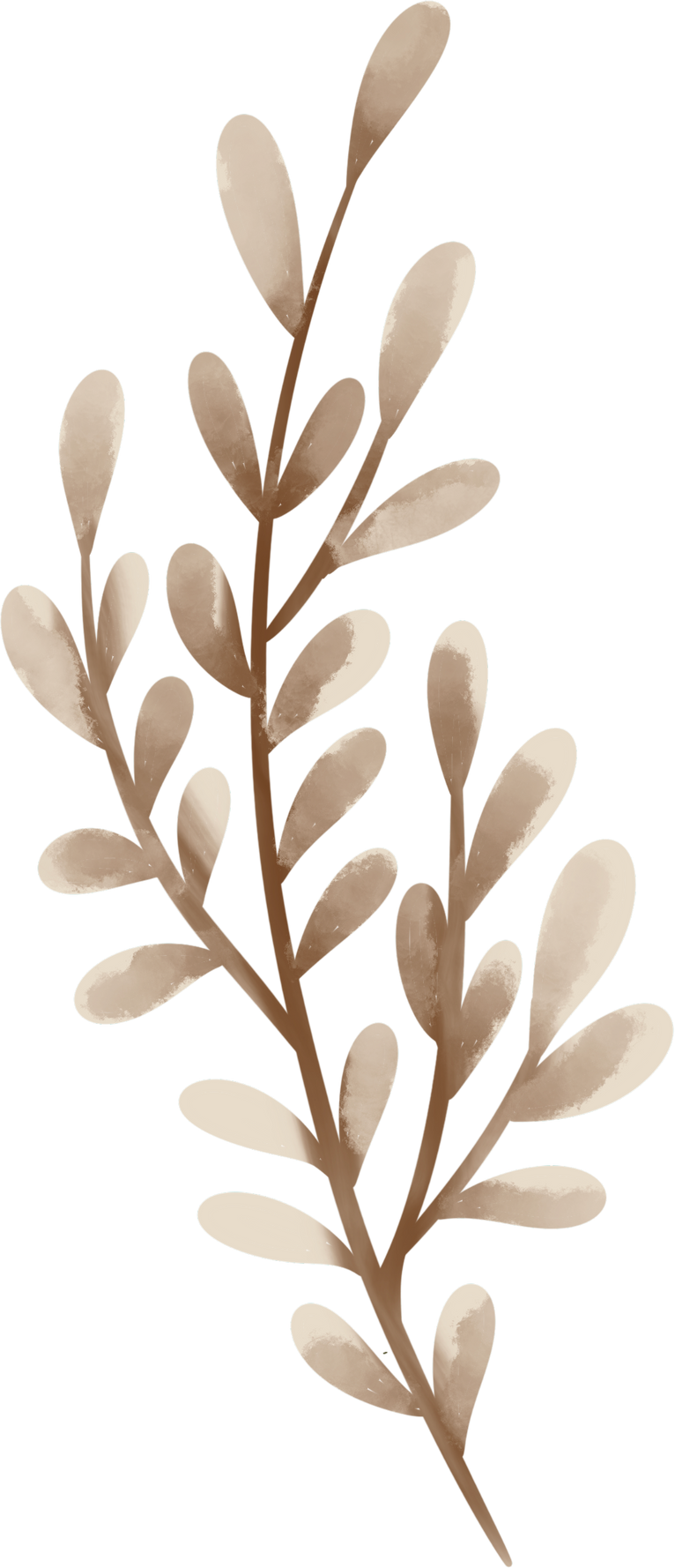 brown leaf watercolor